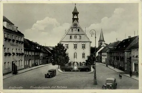 Bayern/Oberpfalz/div.Orte und Umgebung - Grafenwöhr, Hindenburgplatz mit Rathaus -338894