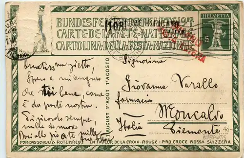 Bundesfeier Postkarte 1917 -412036