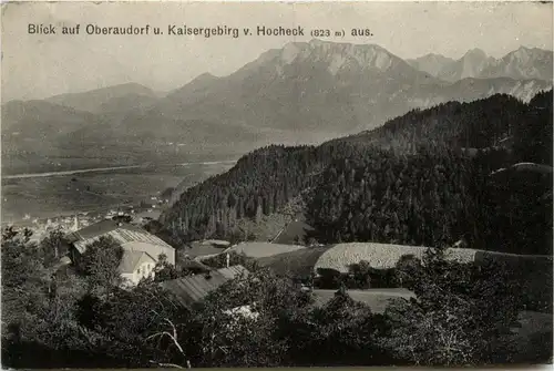 Oberbayern und Oberpfalz/ div. Orte und Umgebung - Blick auf Oberaudorf mit Kaisergebirge v. Hocheck -338436