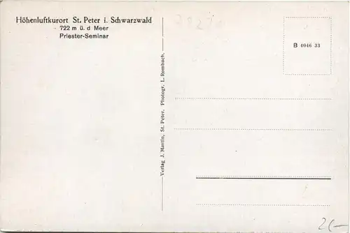 Schwarzwald, Freiburg i.B. und div.Orte mit Umgebung - St.Peter, Priester-Seminar -338774