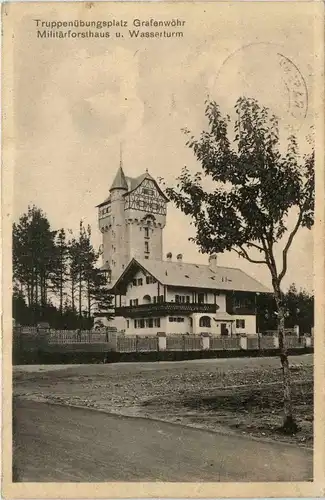 Grafenwöhr - Truppenübungsplatz, Militärforsthaus und Wasserturm -339862