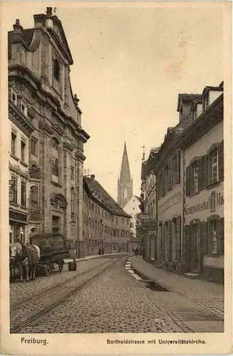 BA-Wü/Freiburg i. Br. - Bertholdstrasse mit Universitätskirche -339964