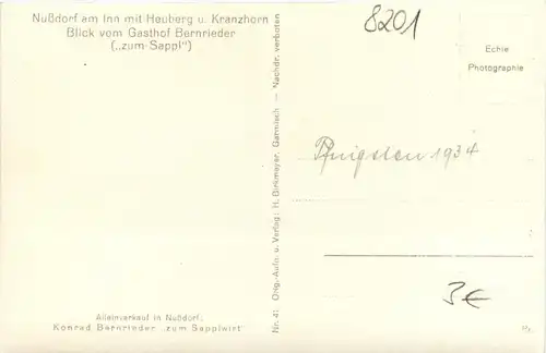 Obb/Bayern/Wendelstein/ div.Orte und Umgebung - Nussdorf am Inn mit Heuberg und Kranzhorn vom Gasthof Bernrieder -339312