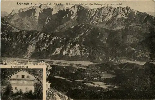 Obb/Bayern/Opf./ div.Orte und Umgebung - Brünnstein bei Oberaudorf, Blick vom Brünnsteingipfel auf das Kaisergebirge -339390