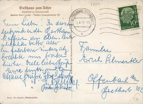 Ba-Wü/Schwarzwald/Freiburg/div.Orte und Umgebung - Gasthaus zum Adler - Glottertal -339528