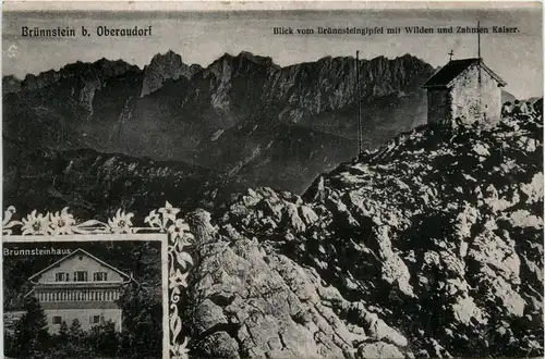 Obb/Bayern/Opf./ div.Orte und Umgebung - Brünnstein b. Oberaudorf - Blick vom Brünnsteingipfel mit Wildem Kaiser -339384