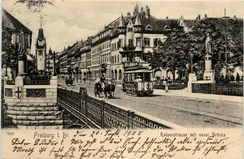 BA-Wü/Freiburg i. Br. - Kaiserstrasse mit neuer Brücke -340006