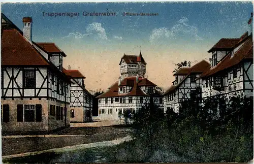 Bayern/Grafenwöhr - Truppenübungsplatz - Truppenlager, Offiziers-Baracken -340064