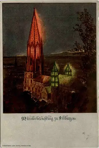 BA-Wü/Freiburg i. Br. - Münsterbeleuchtung -340044