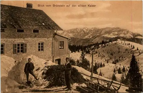 Blick vom Brünnstein auf den wilden Kaiser -340296