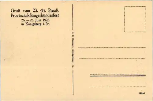 Königsberg - Ostmesse - Gruss vom 23. Sängerbundfest 1926 -70024