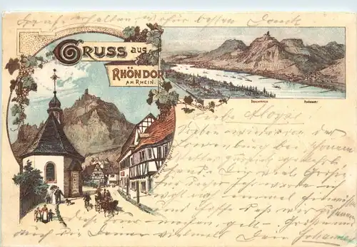 Gruss aus Rhöndorf am Rhein - Litho - Bad Honnef -70064