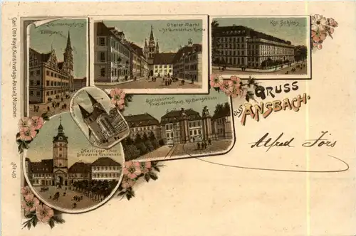 Gruss aus Ansbach - Litho -70008