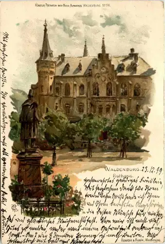 Waldenburg - Rathaus - Litho -70474