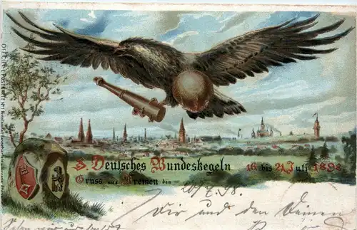 Bremen - Deutsches Bundeskegeln 1898 - Litho -70734