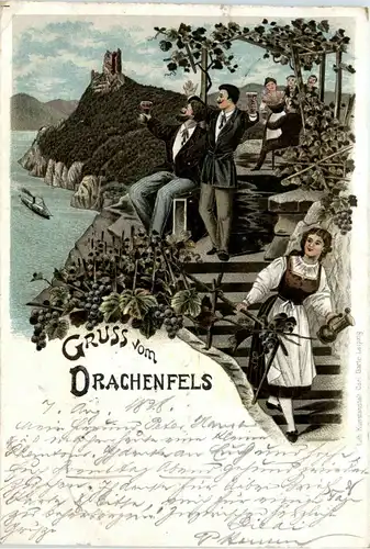 Gruss vom Drachenfels - Litho -70628