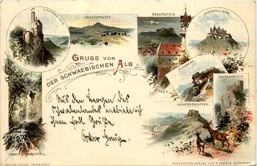 Gruss von der schwäbischen Alb - Litho -71210