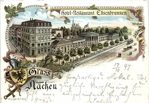 Gruss aus Aachen - Hotel Elisenbrunnen - Litho -70036