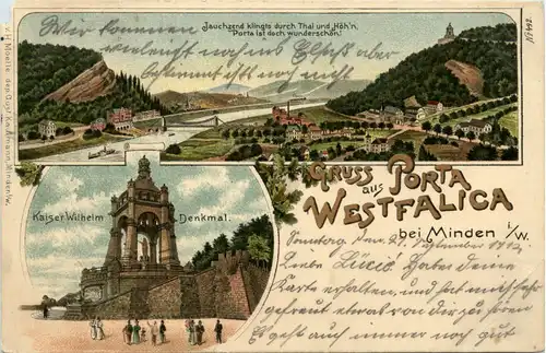 Gruss aus Porta Westfalica - Litho -71460