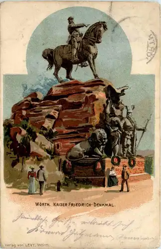 Wörth - Kaiser Friedrich Denkmal - Litho -70358