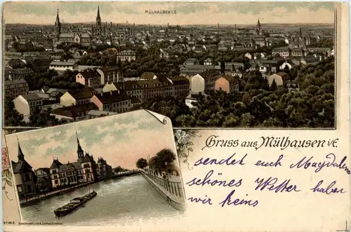 Gruss aus Mülhausen im Elsass - Litho -71470