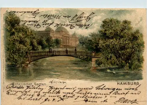 Hamburg - Botanischer Garten - Litho -71530