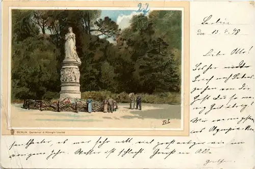 Berlin - Denkmal d Königin Louise - Litho -70672