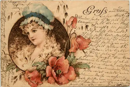 Frau mit Blumen -70490