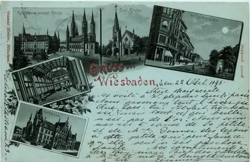 Gruss aus Wiesbaden - Litho -71344