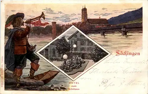 Säckingen - Hotel zum Schützen - Litho -71034