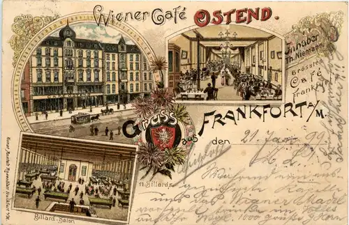 Gruss aus Frankfurt - Wiener Cafe Ostend - Litho -71584