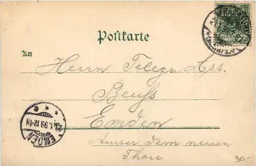 Gruss aus Frankfurt - Wiener Cafe Ostend - Litho -71584