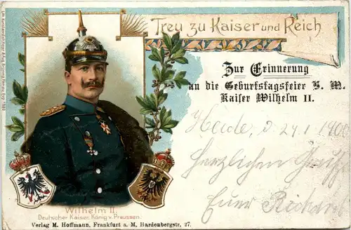 Geburtstag Kaiser Wilhelm II - Litho -70796
