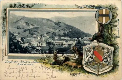 Gruss aus Schönau im Wiesental - Litho -71248