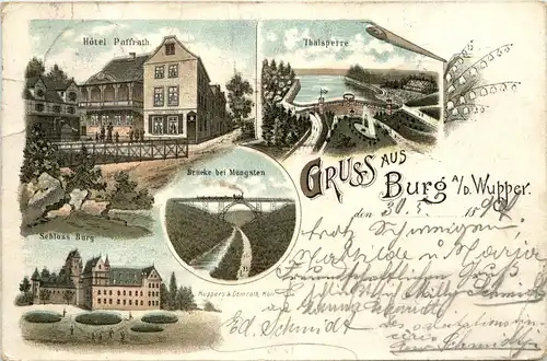 Gruss aus Burg an der Wupper - Litho -71644