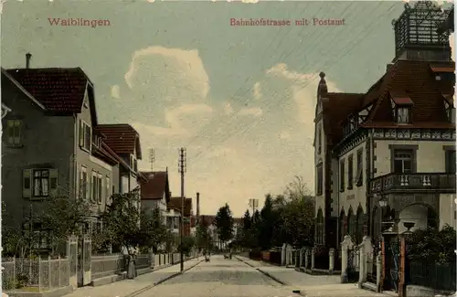 Waiblingen - Bahnhofstrasse mit Postamt -71374