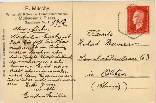 Gruss aus Mülhausen - Wirtschaft und Küferei Mitschy -71414