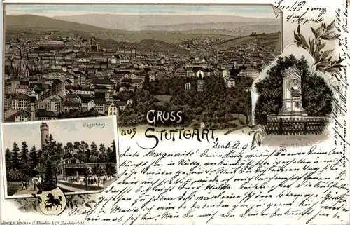 Gruss aus Stuttgart - Litho 1896 -71634