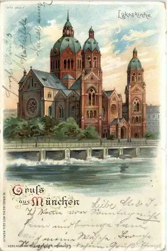 Gruss aus München - Litho - Lukaskirche -72238