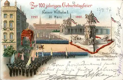 Berlin - Zum 100. Geburtstag Kaiser Wilhelm I -70586