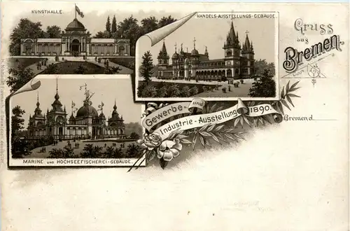 Gruss aus Bremen - Industrie Ausstellung 1890 - Vorläufer -70606