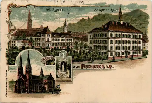 Gruss aus Freiburg - Litho -71486