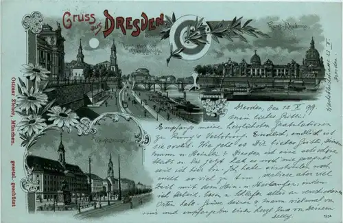 Gruss aus Dresden - Litho -71526