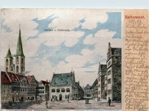 Halberstadt - Holzmarkt - Seidenkarte -71586