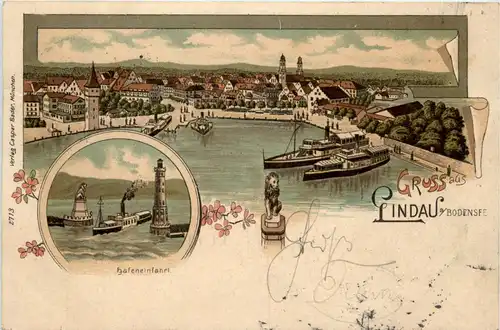 Gruss aus Lindau - Litho -72248