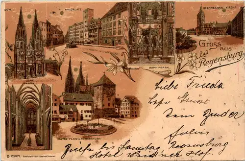 Gruss aus Regensburg - Litho -71946