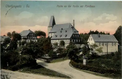 Oberlungwitz - Partie an der Kirche -71542