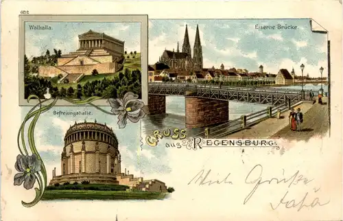 Gruss aus Regensburg - Litho -71962