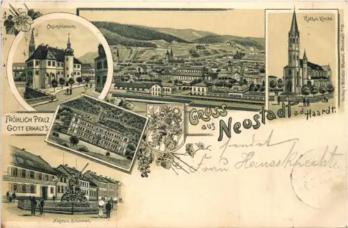 Gruss aus Neustadt a d Haardt - Litho -73288