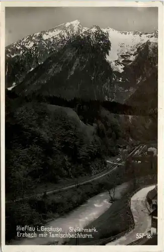 Hieflau im Gesäuse, Erzbach mit Tamischbachturm -353274